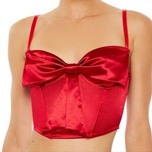New. Elegant Red Satin Bustier